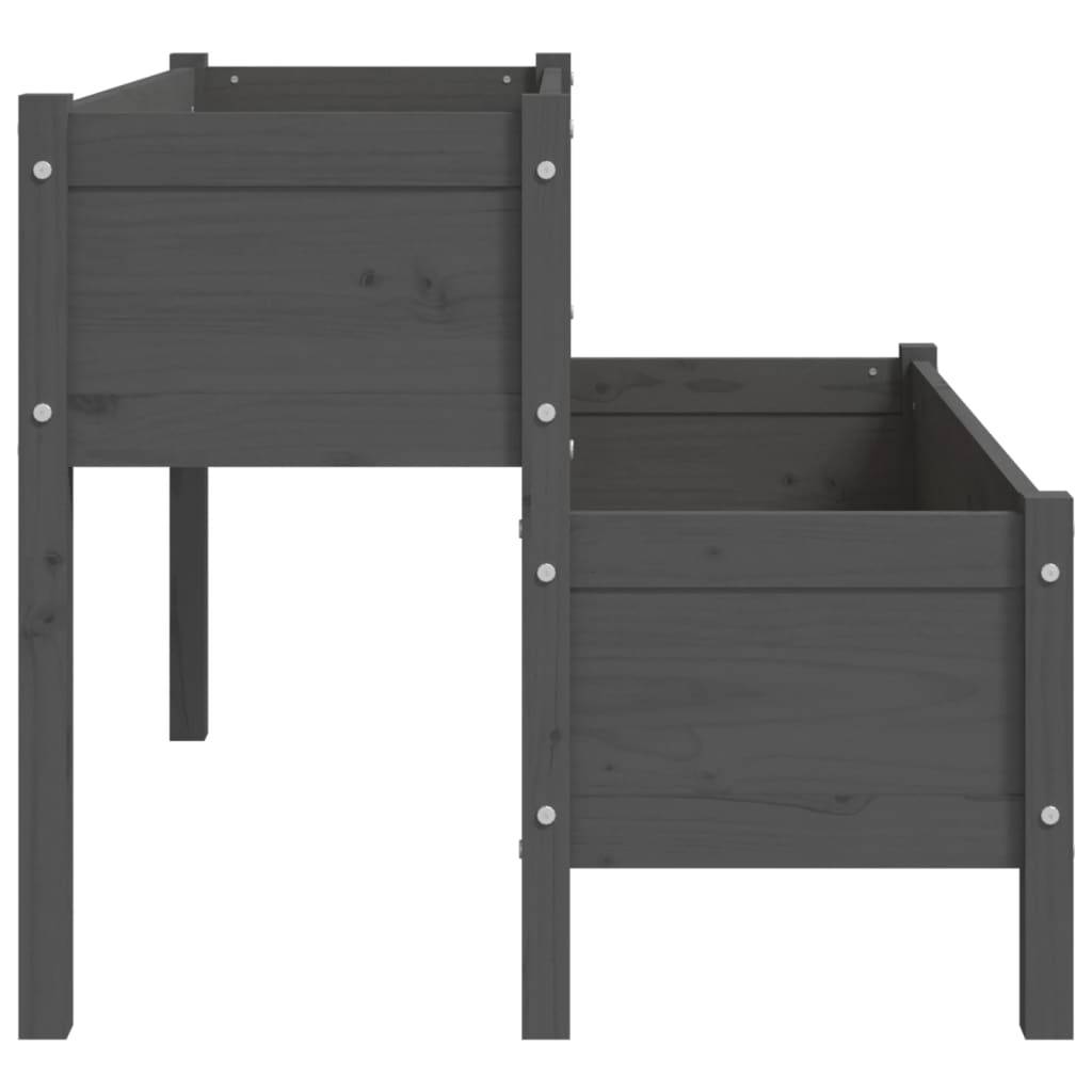 Maison Chic - Jardinière - Pot De Fleurs - Bac à Fleurs Gris 110x84x75 cm Bois massif de pin - Image 6