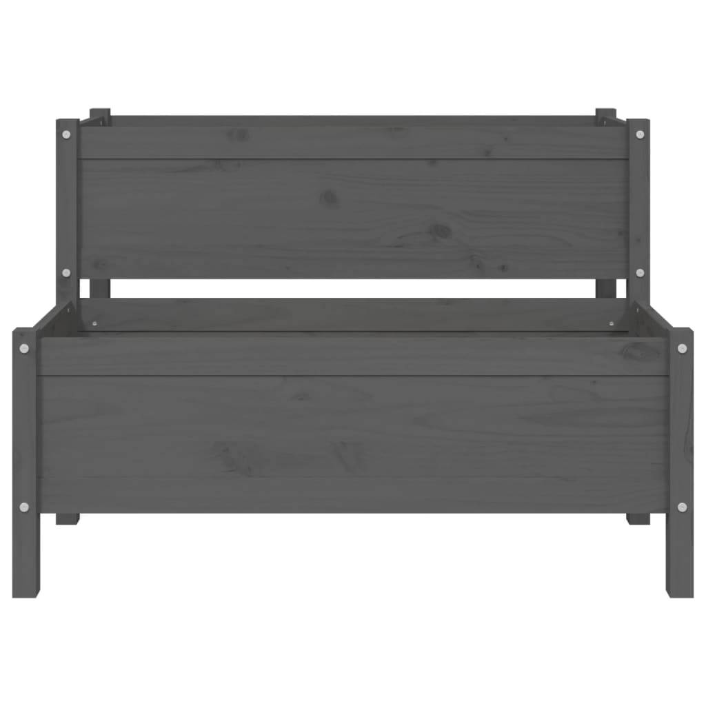 Maison Chic - Jardinière - Pot De Fleurs - Bac à Fleurs Gris 110x84x75 cm Bois massif de pin - Image 5