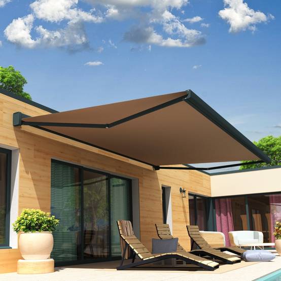 Intersun - Store banne coffre SOA 5,00x3,50 M (Manuelle - Gris Anthracite - Taupe) - INTERSUN - Image 5