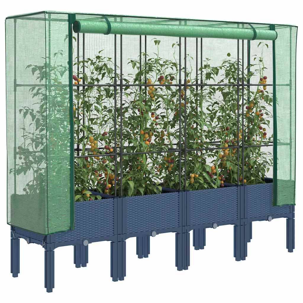 Vidaxl - Jardinière surélevée avec housse aspect rotin 160x40x140 cm vidaXL 4015835 - Image 1