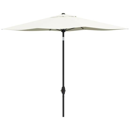 Parasol rectangulaire inclinable 2 x 3 m avec manivelle polyester - 290x200x248cm Aluminium Beige fr347 - Image 2