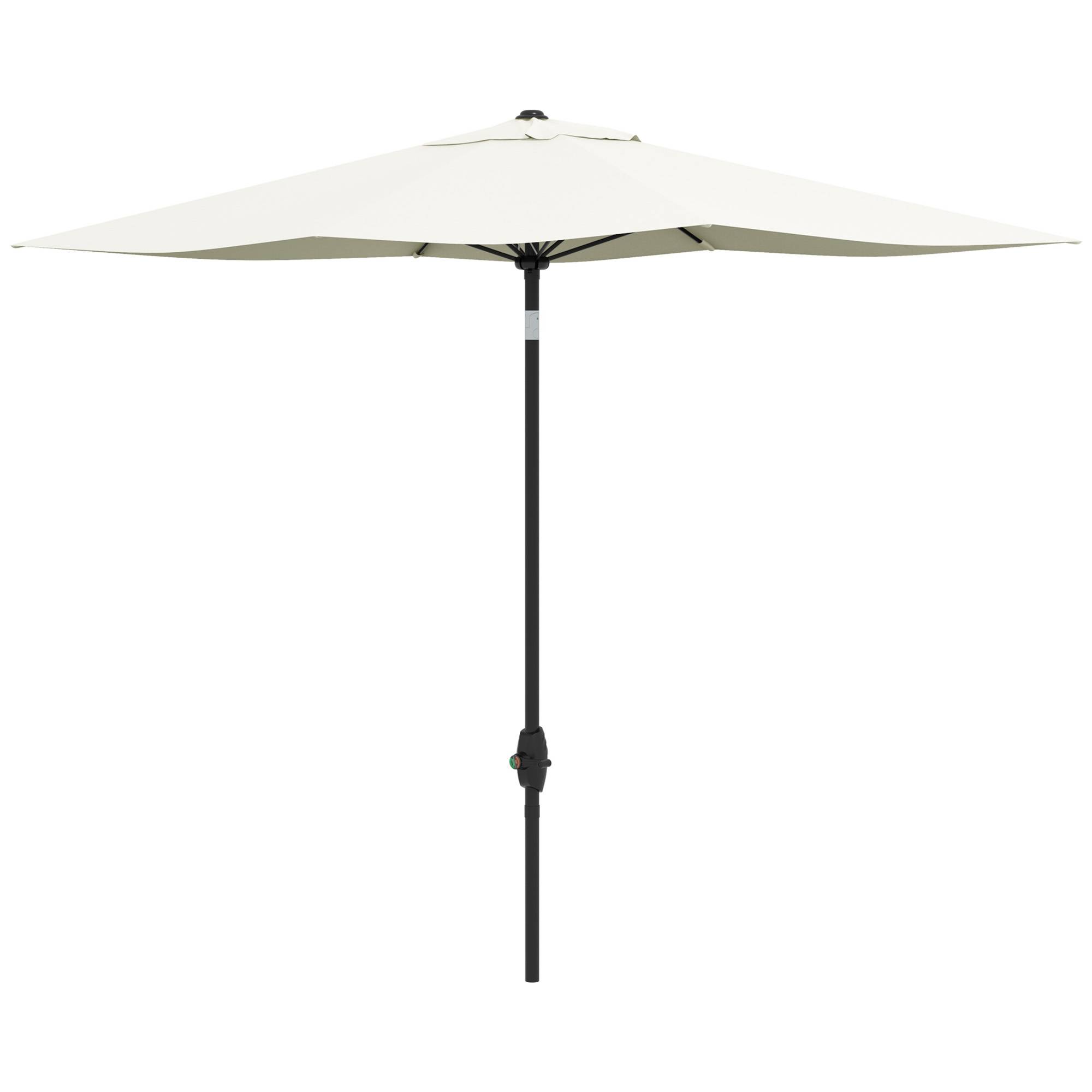 Parasol rectangulaire inclinable 2 x 3 m avec manivelle polyester - 290x200x248cm Aluminium Beige fr347 - Image 2