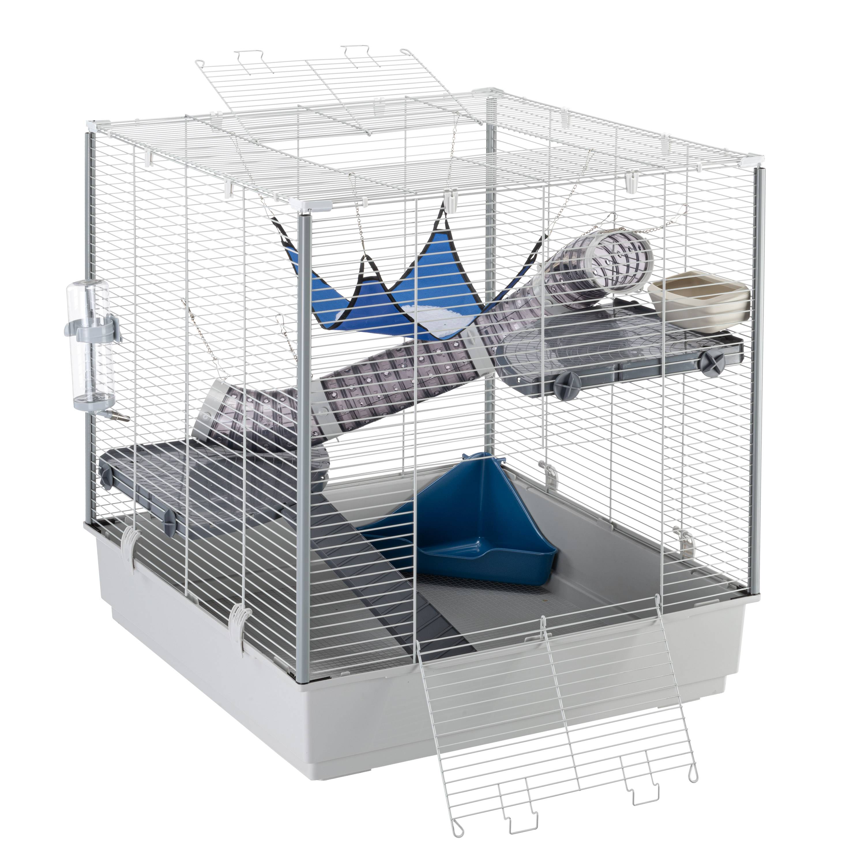Ferplast - FERPLAST Cage pour Rongeurs FURET XL pour Furets, Chinchillas, en Métal, Accessoires inclus : Mangeoire, Abreuvoir, Coin WC, Hamac, Etagères, Echelle, - Image 6