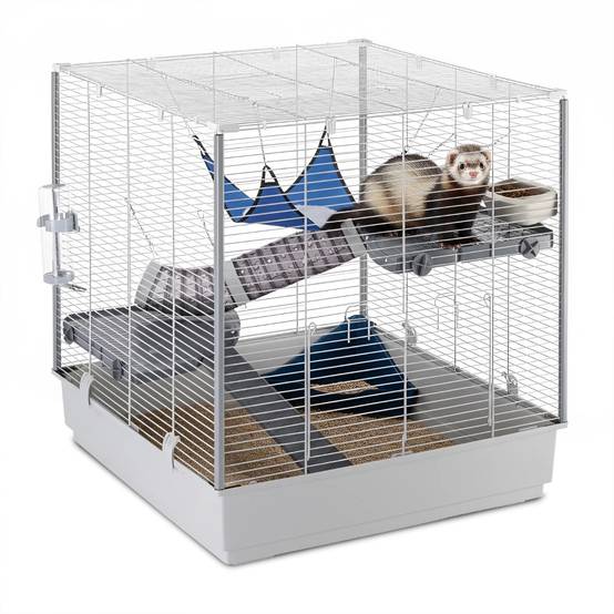 Ferplast - FERPLAST Cage pour Rongeurs FURET XL pour Furets, Chinchillas, en Métal, Accessoires inclus : Mangeoire, Abreuvoir, Coin WC, Hamac, Etagères, Echelle, - Image 4
