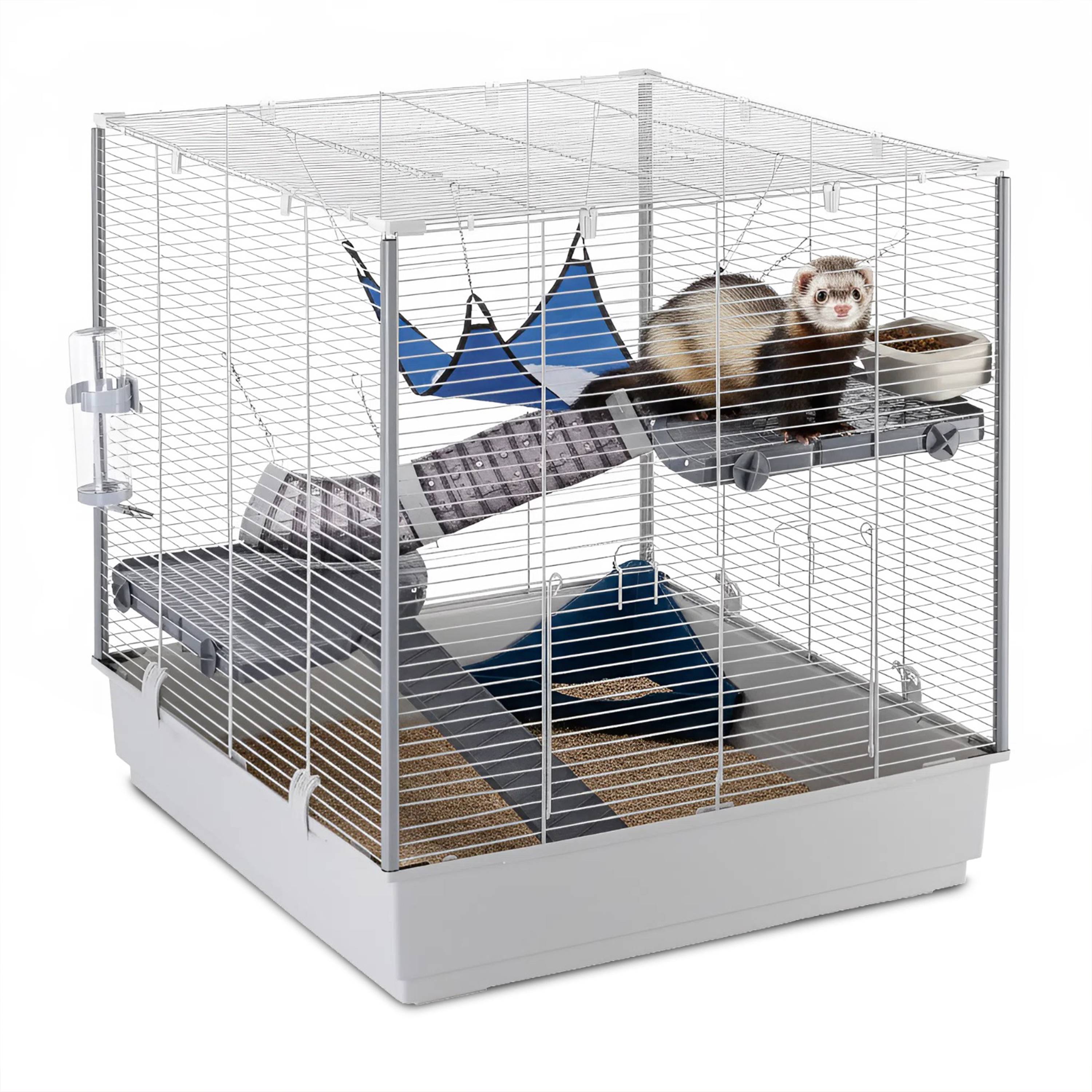 Ferplast - FERPLAST Cage pour Rongeurs FURET XL pour Furets, Chinchillas, en Métal, Accessoires inclus : Mangeoire, Abreuvoir, Coin WC, Hamac, Etagères, Echelle, - Image 4