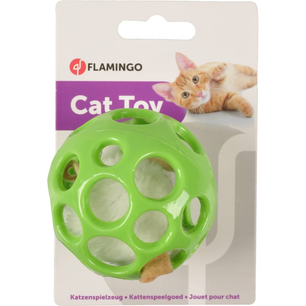 Flamingo - Flamingo - Balle verte ø 7 cm avec souris peluche a l'intérieur jouet pour chat - Image 2