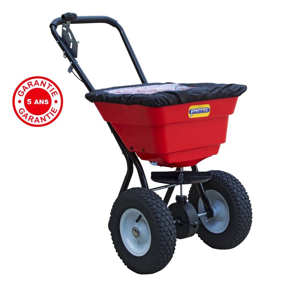 Outils Perrin - Epandeur à sel, épandeur à engrais, 29 L professionnel roues gonflables, bâche pour bac Outils Perrin