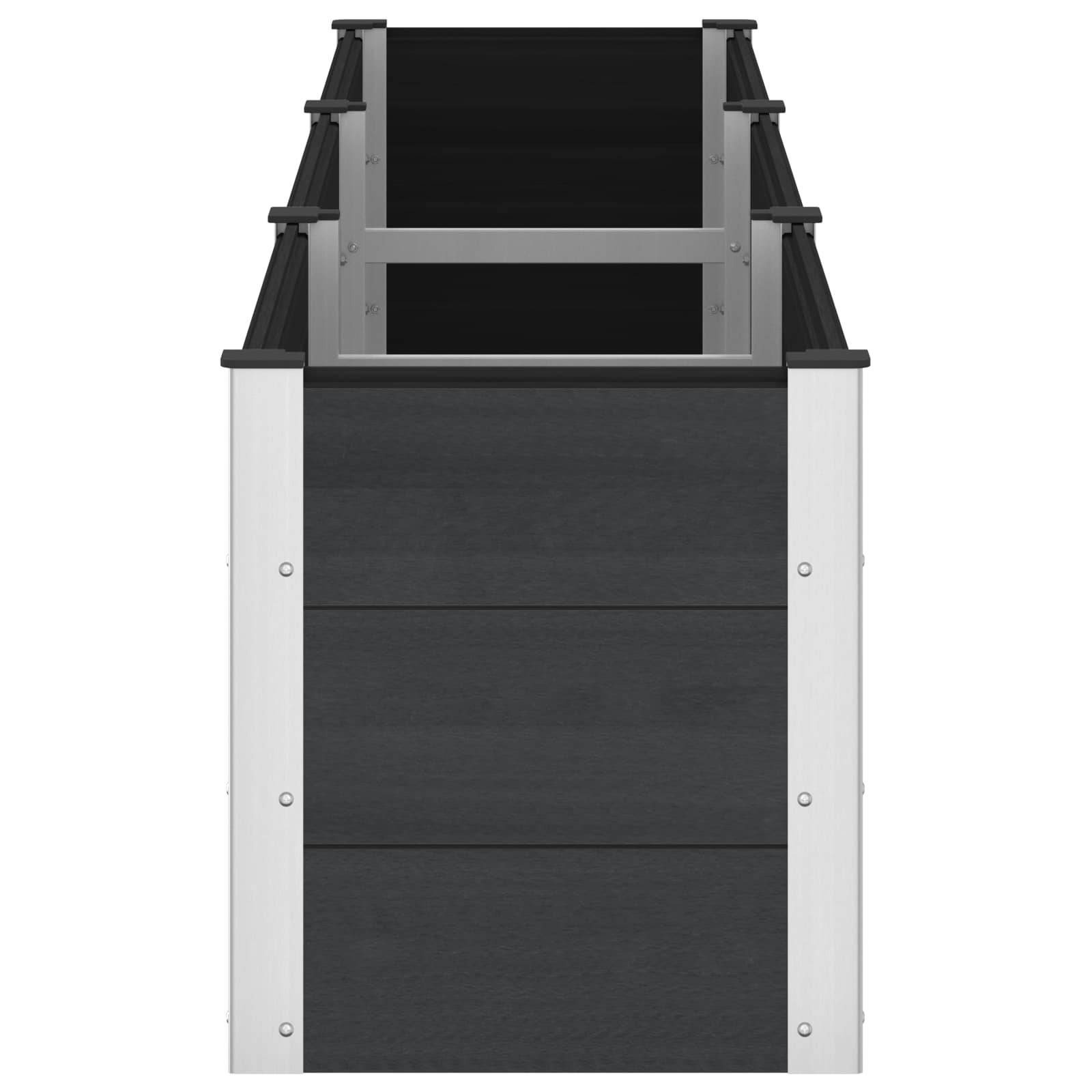 ComfortXL - Grand bac à fleurs composite aluminium pour potager extérieur fond ouvert noir 300x50x54cm - ComfortXL Outdoor Living - Image 4