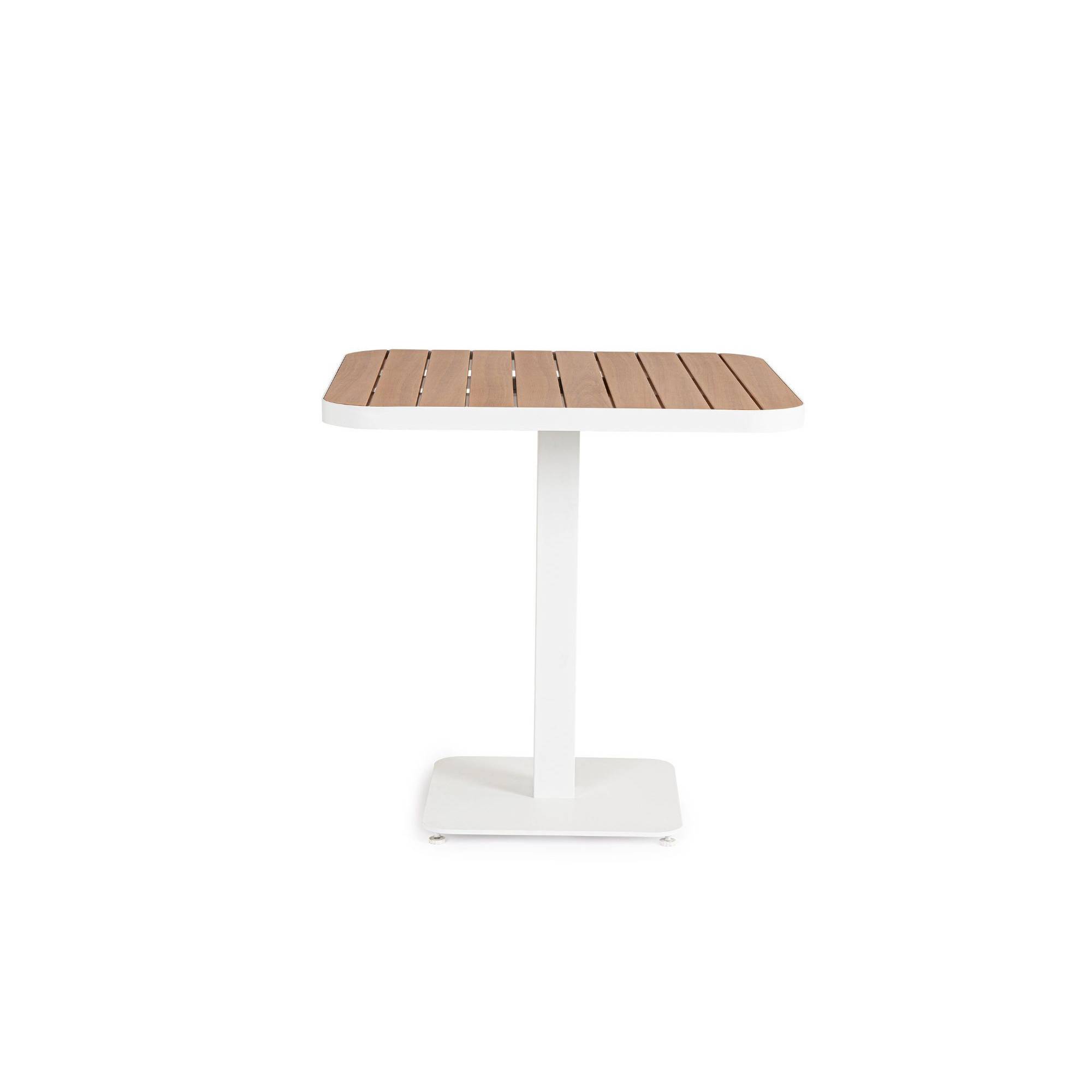 Autre - Table de jardin carrée en métal blanc L78 2 personnes - BAVARO - Image 2