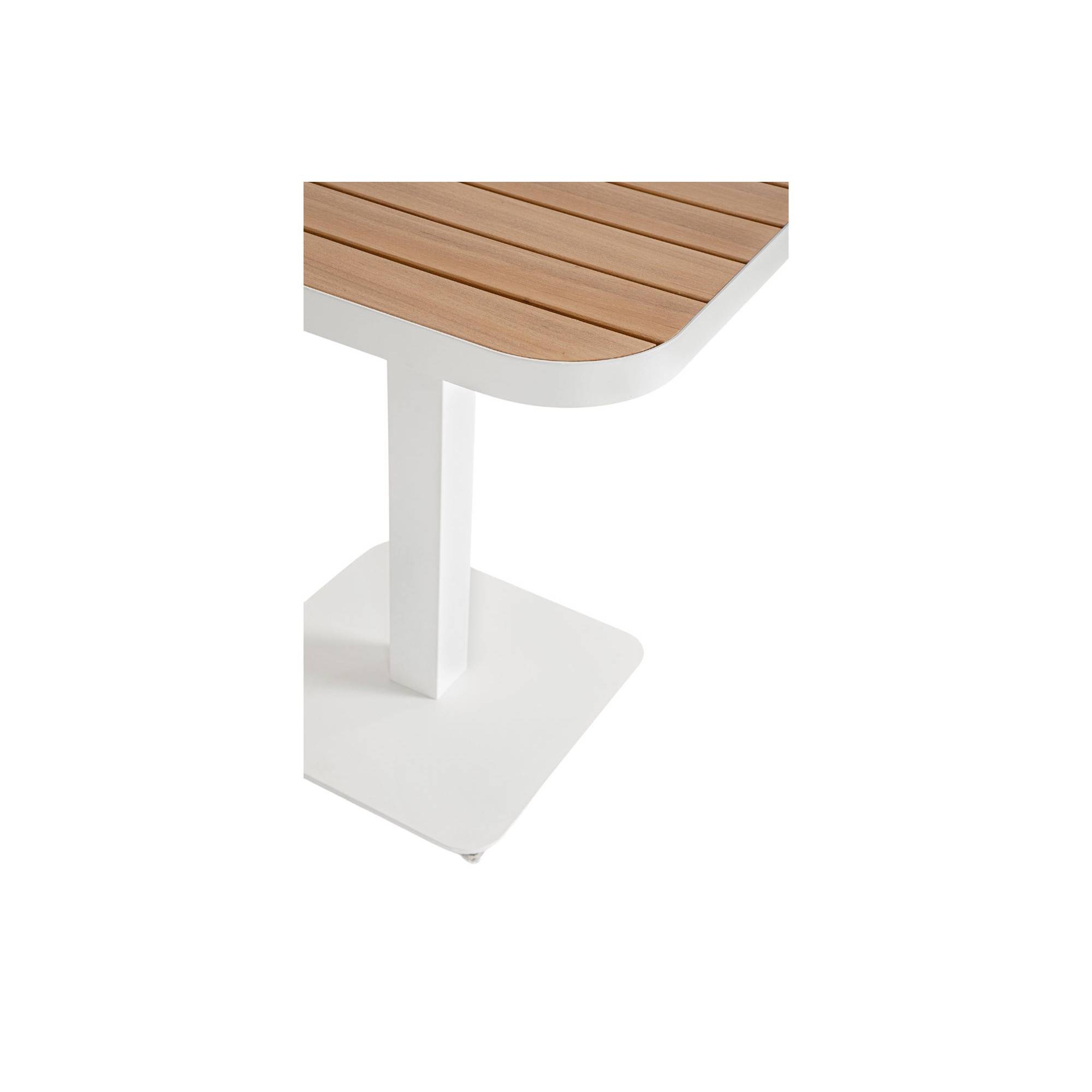 Autre - Table de jardin carrée en métal blanc L78 2 personnes - BAVARO - Image 3