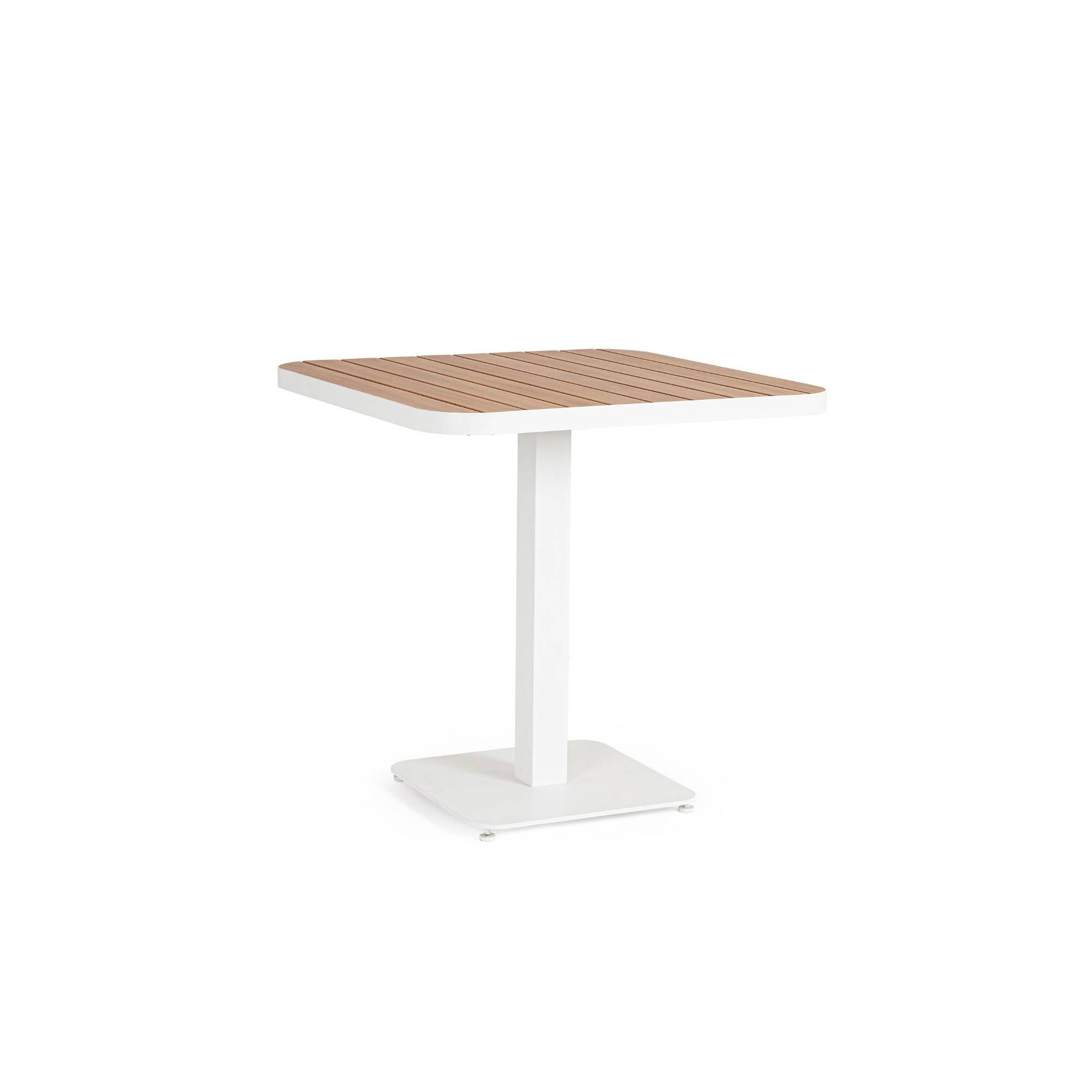 Autre - Table de jardin carrée en métal blanc L78 2 personnes - BAVARO - Image 1