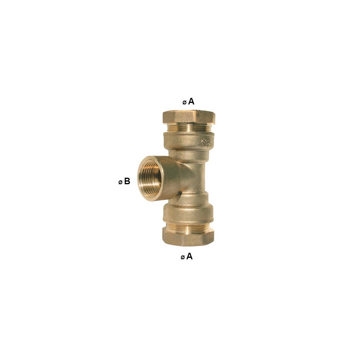 Codital - Té de Dérivation Laiton CW617N Taraudé | Raccordement PE Eau Potable - Ø A: 40mm | Ø B: 1'' - Image 1