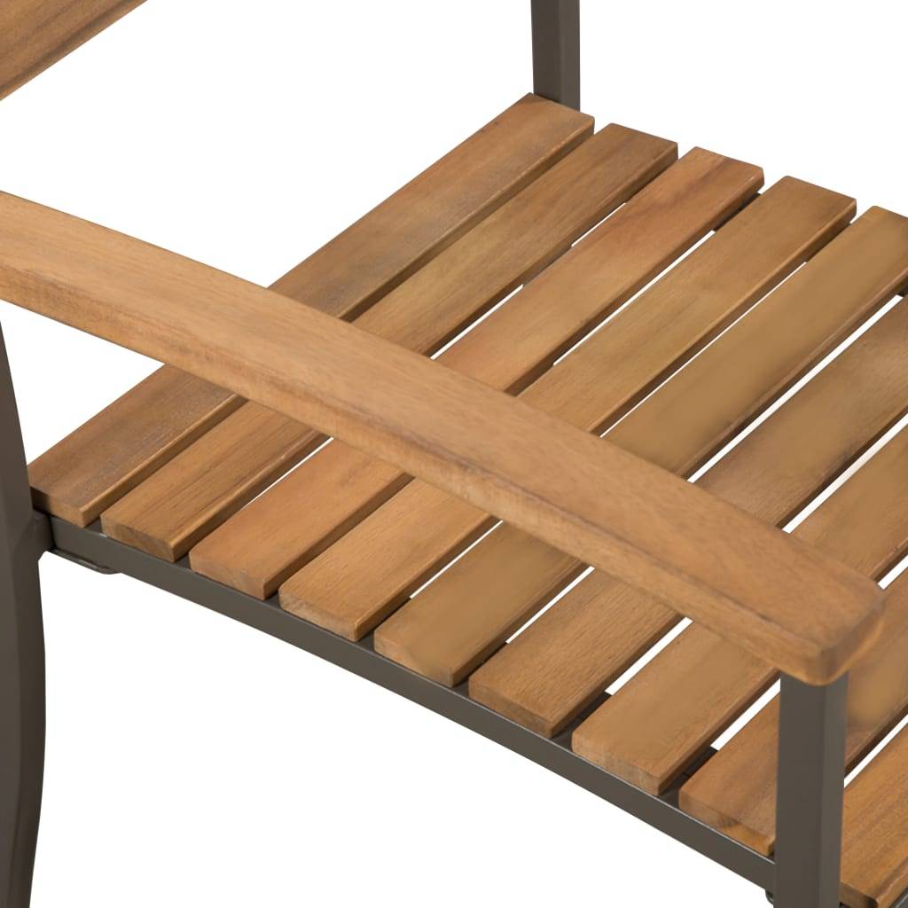 Vidaxl - Ensemble à manger d'extérieur 5pcs Bois acacia solide et acier vidaXL 44230 - Image 5