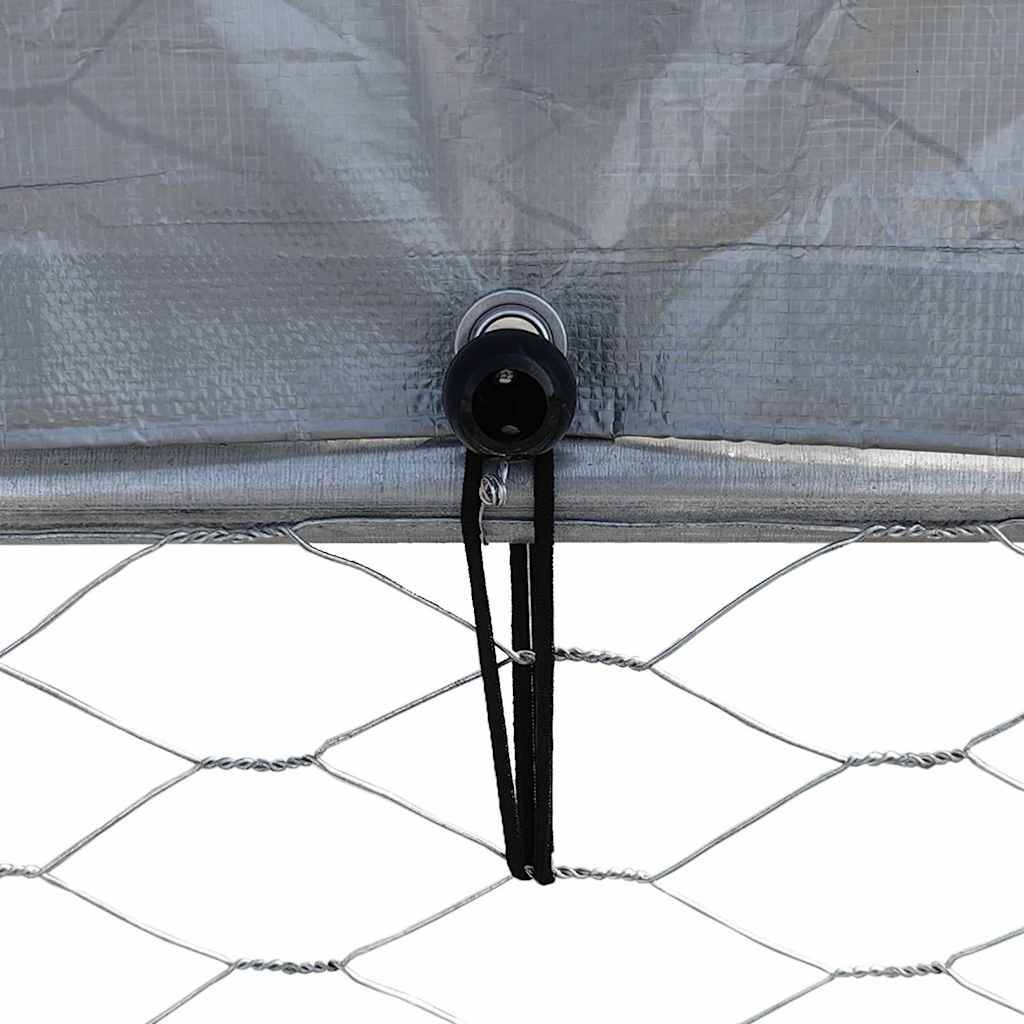 Chenil extérieur pour chien avec toit et porte en acier galvanisé Argenté – ComfortXL Pet Living - Image 7