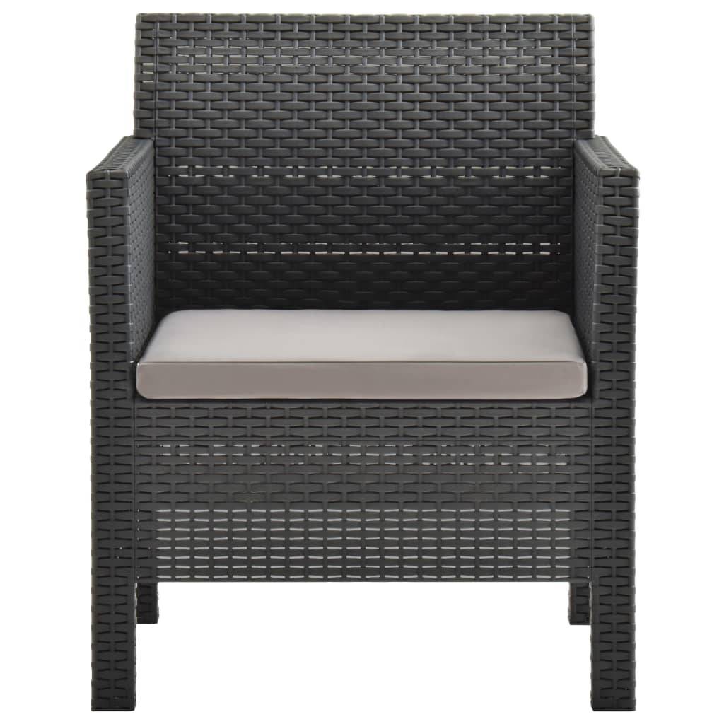 Petit Salon de Jardin 2pcs Polypropylène pour Balcon Anthracite – ComfortXL Outdoor Living - Image 4