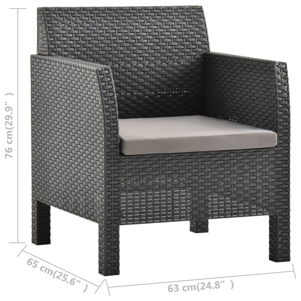 Petit Salon de Jardin 2pcs Polypropylène pour Balcon Anthracite – ComfortXL Outdoor Living - Image 8
