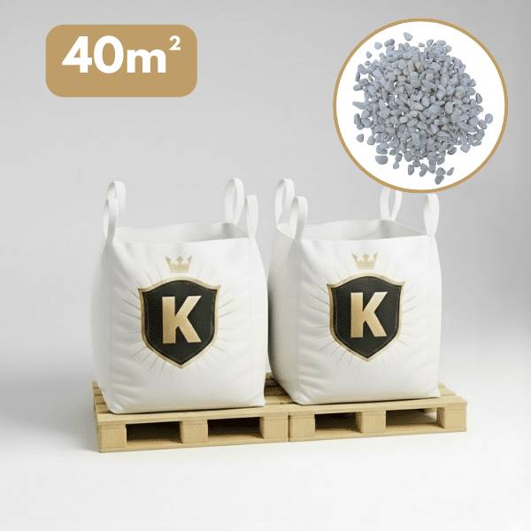 King Matériaux - Galet blanc 8/12 mm – Pack 2 Big Bag +/- 1,5T – 40 m²