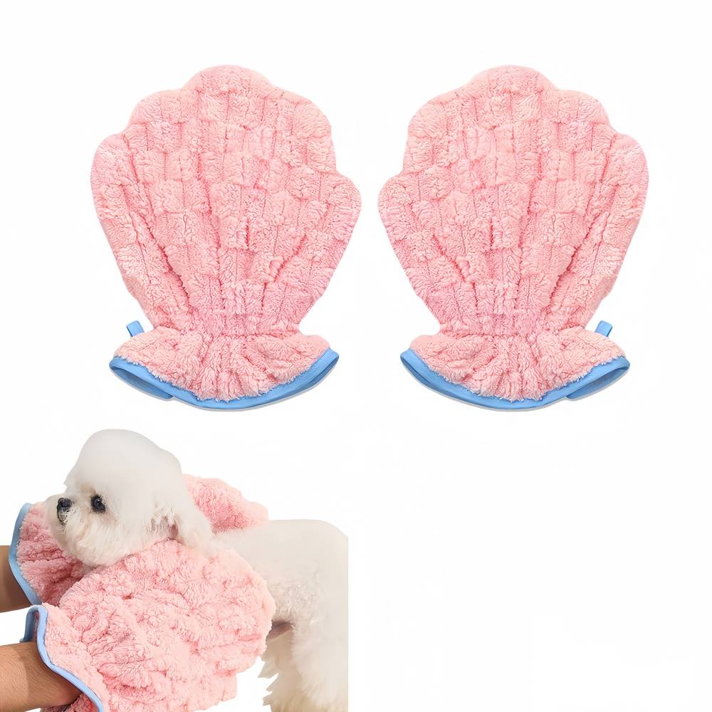 IntiMeg - Gants de Bain pour Animaux de Compagnie Rose IntiMeg - Image 1