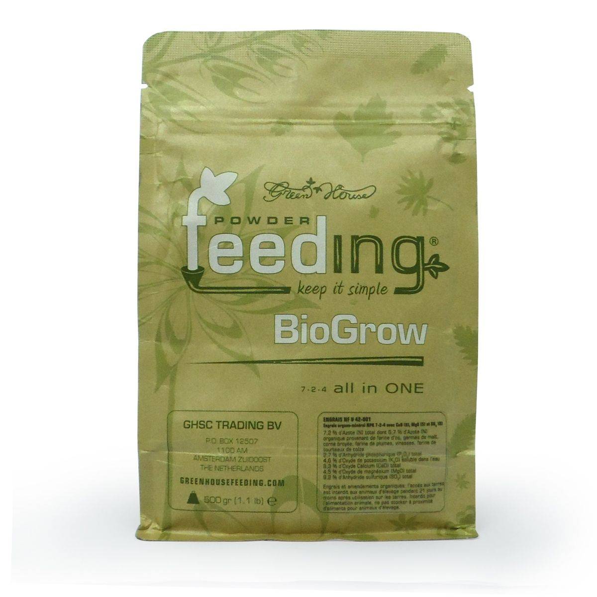 Engrais BIOGROW Powder Feeding 500gr - GREEN HOUSE