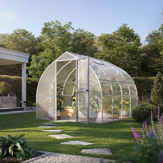 Serre de jardin 6,81m² Rhodo IV, aluminium et polycarbonate . KGT - Image 2