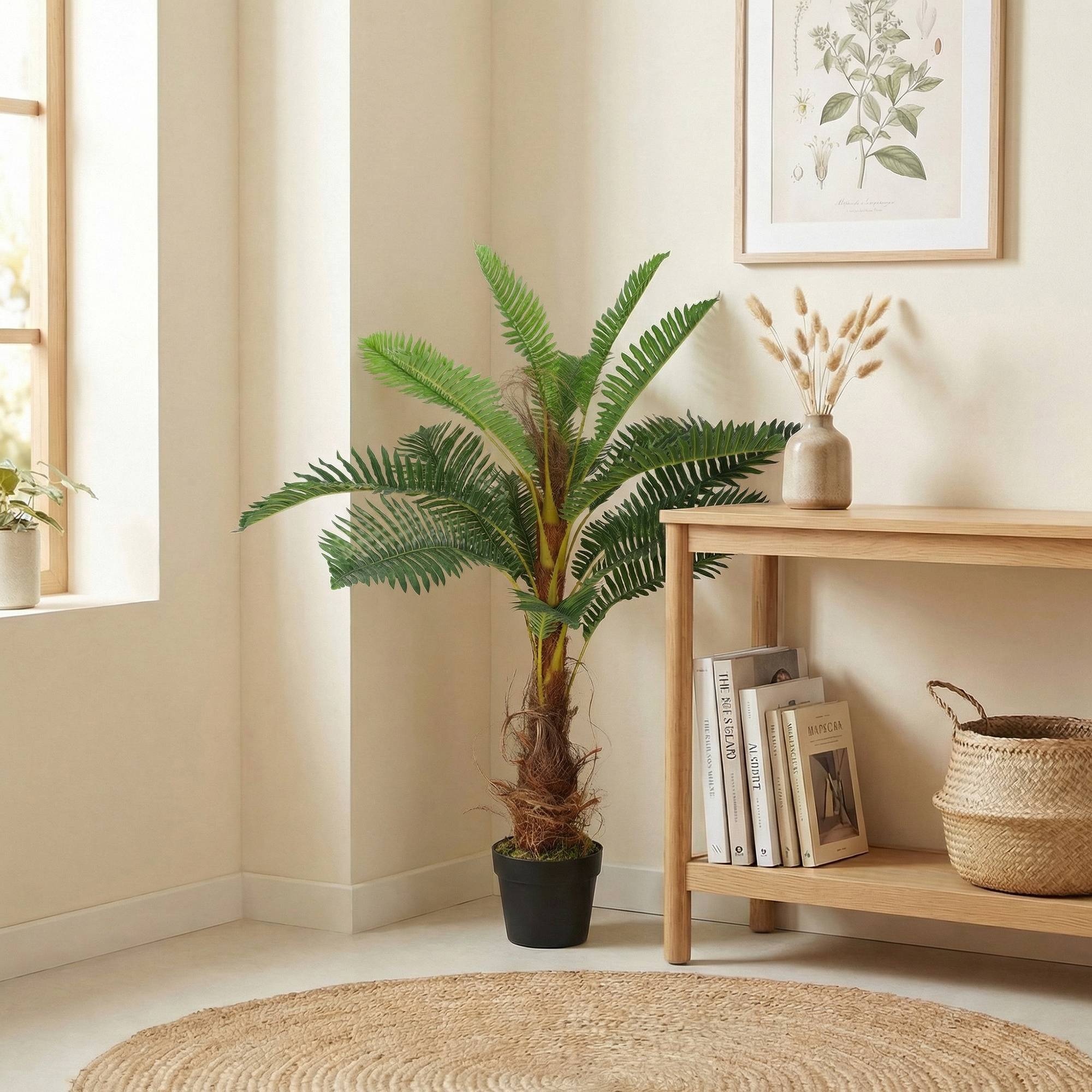 Palmier Artificiel palmier 100 cm avec 21 Feuilles en PEVA, Plante Décorative avec Pot en Plastique, Vert - Image 10