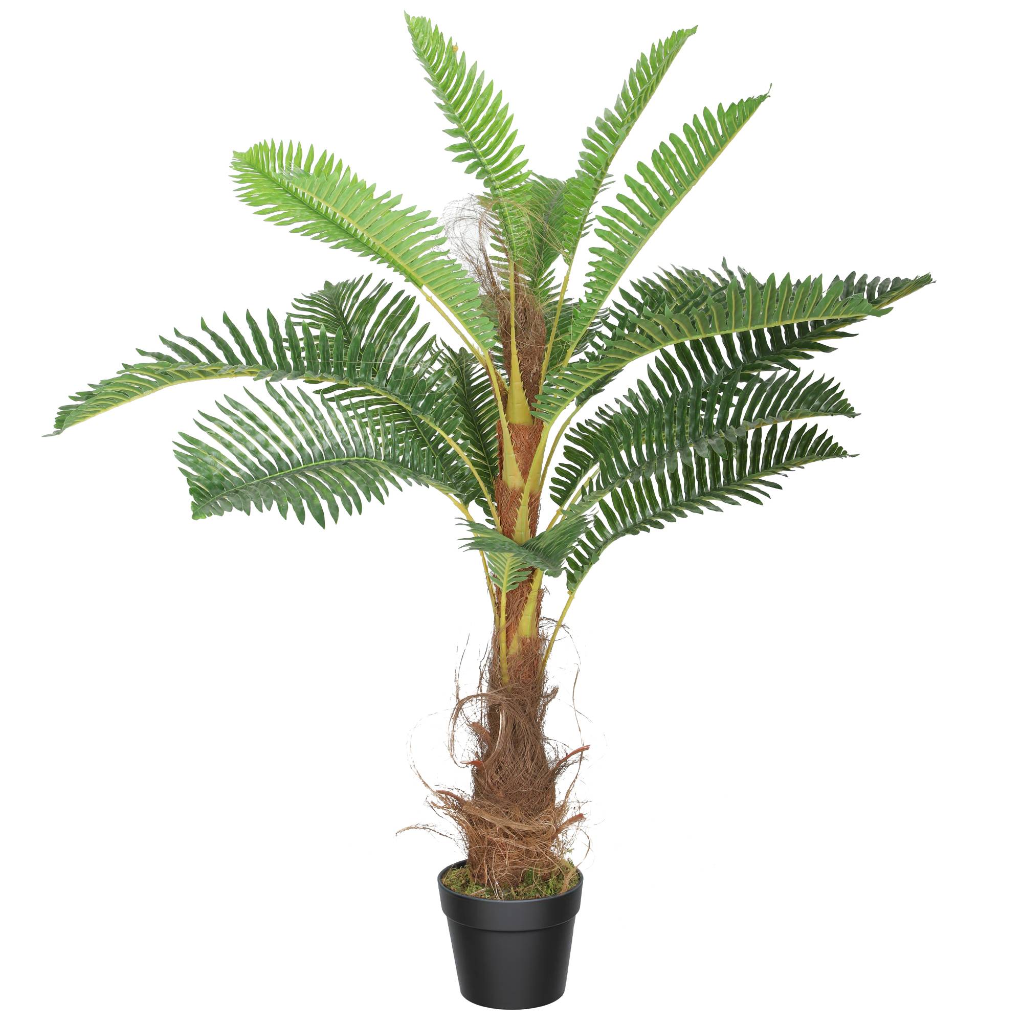 Palmier Artificiel palmier 100 cm avec 21 Feuilles en PEVA, Plante Décorative avec Pot en Plastique, Vert - Image 1