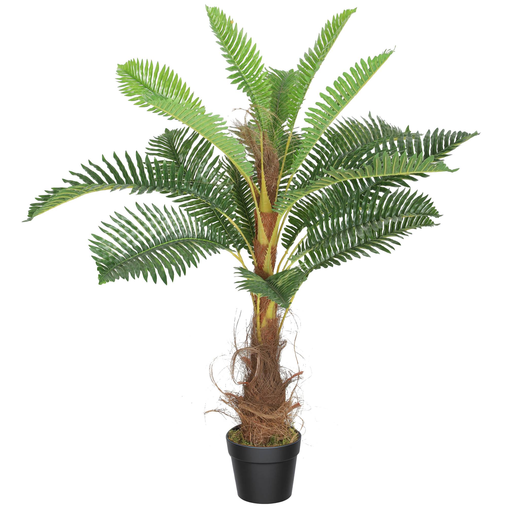 Palmier Artificiel palmier 100 cm avec 21 Feuilles en PEVA, Plante Décorative avec Pot en Plastique, Vert - Image 2