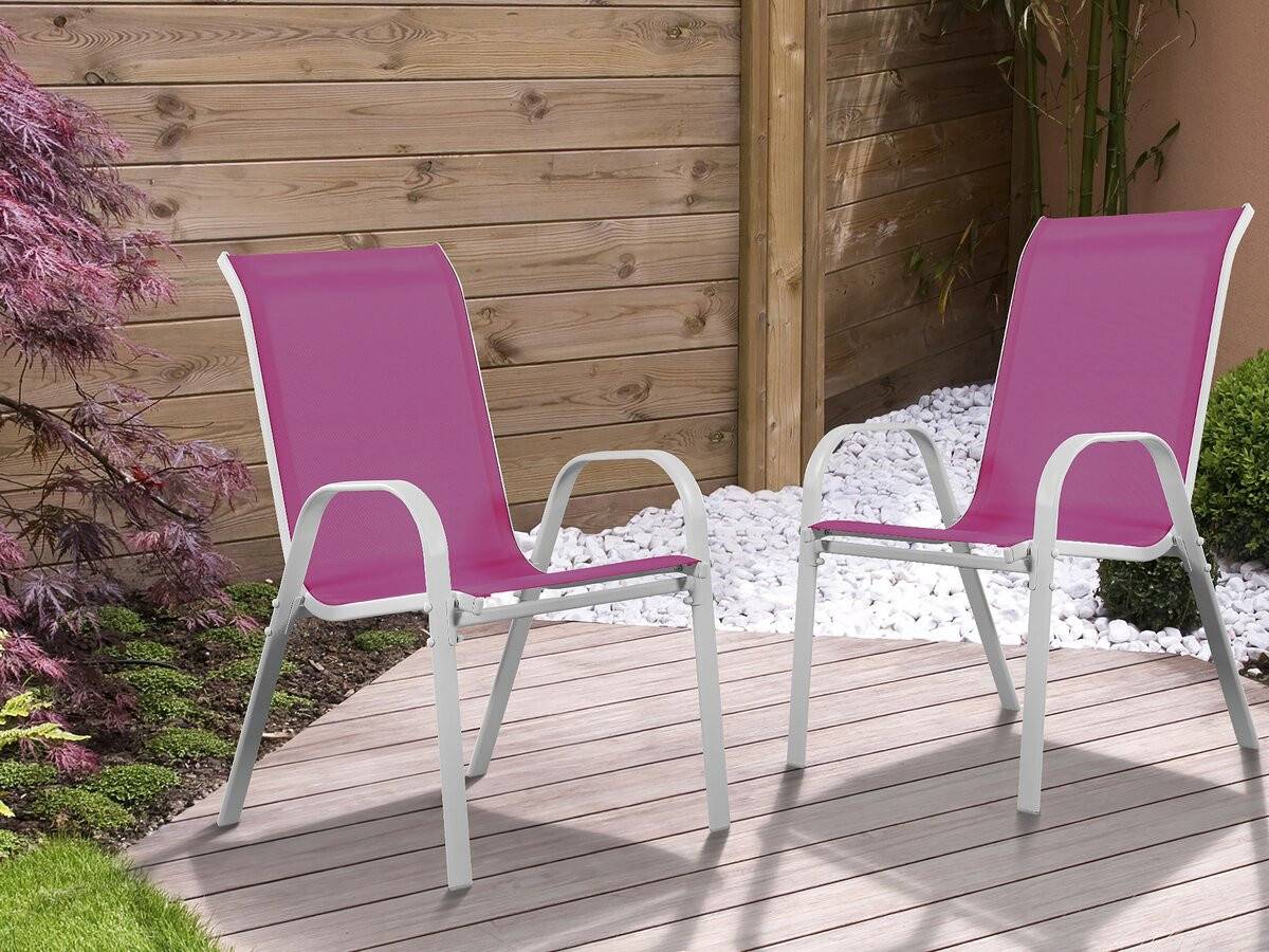 Habitat Et Jardin - Fauteuil Jardin Textilène "cordoba" - Phoenix - Rose - Lot De 2 -habitat Et Jardin - Image 2