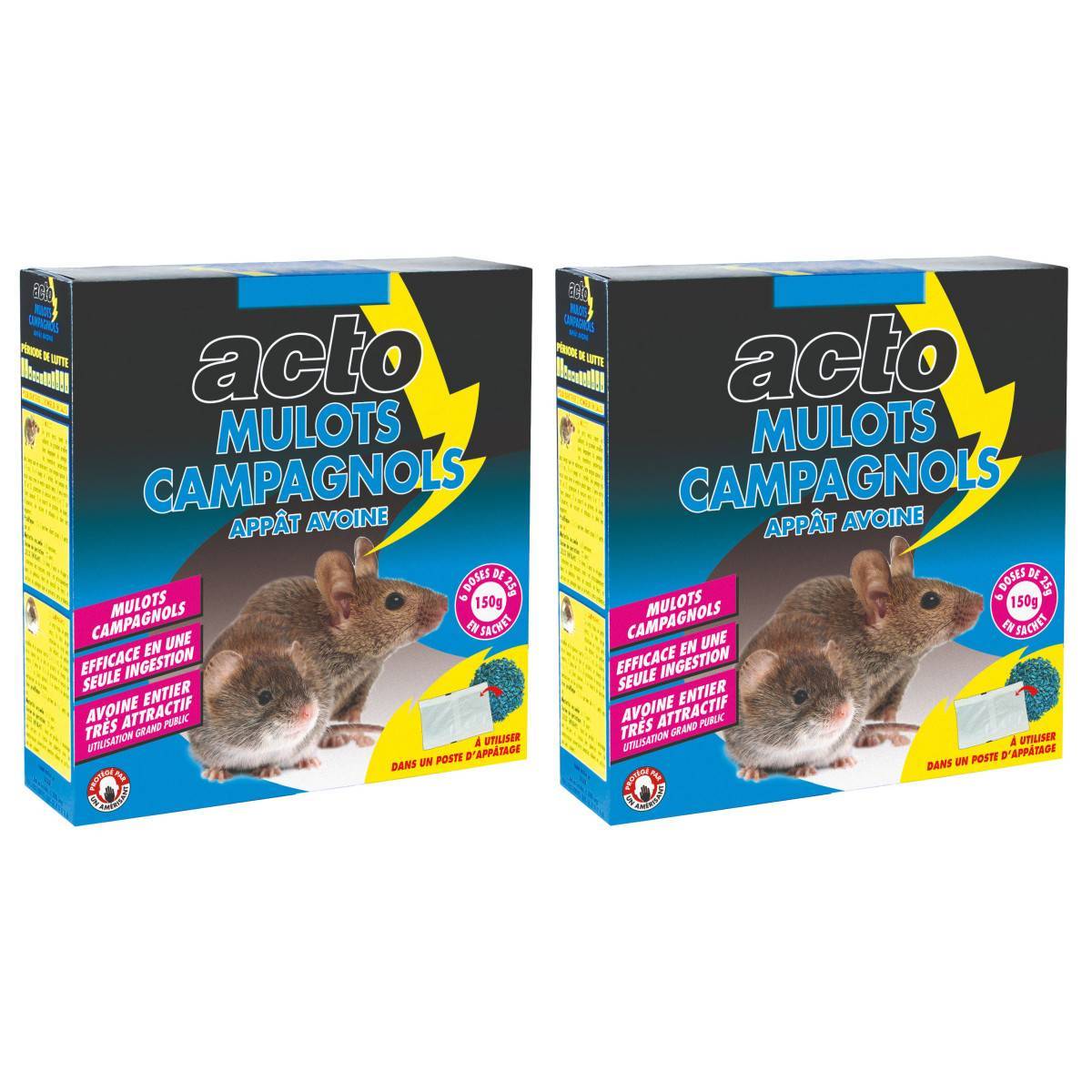 ACTO Mulots & Campagnols - Appât Avoine en Lot de 2 - Image 1
