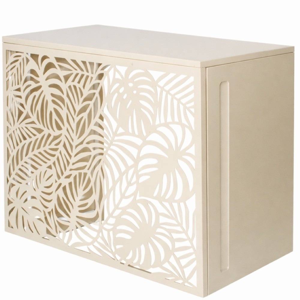 Terre Jardin - Cache climatiseur extérieur en acier galvanisé décoratif 105x90 cm Unité Crème - Image 1