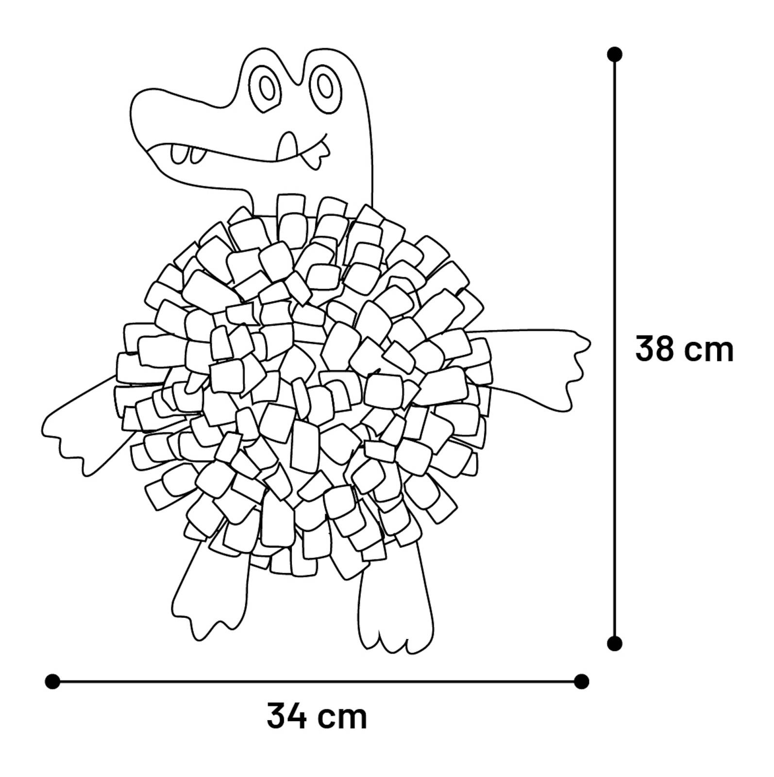 Jeu d'occupation et de fouille jammie Crocodile pour chien 38 cm - Image 3