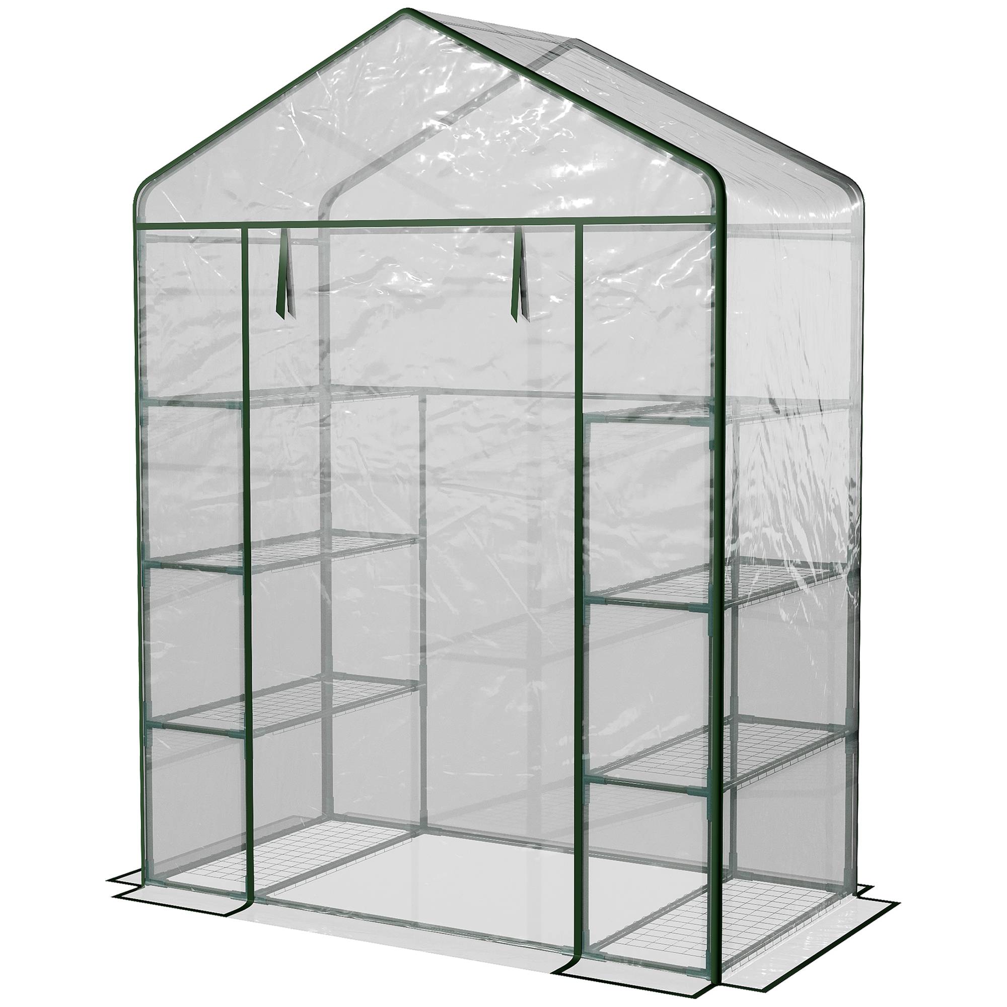 ComfortXL - Serre de jardin acier et PE 143 x 73 x 195 cm verte avec étagères pour balcon - ComfortXL Outdoor Living - Image 2