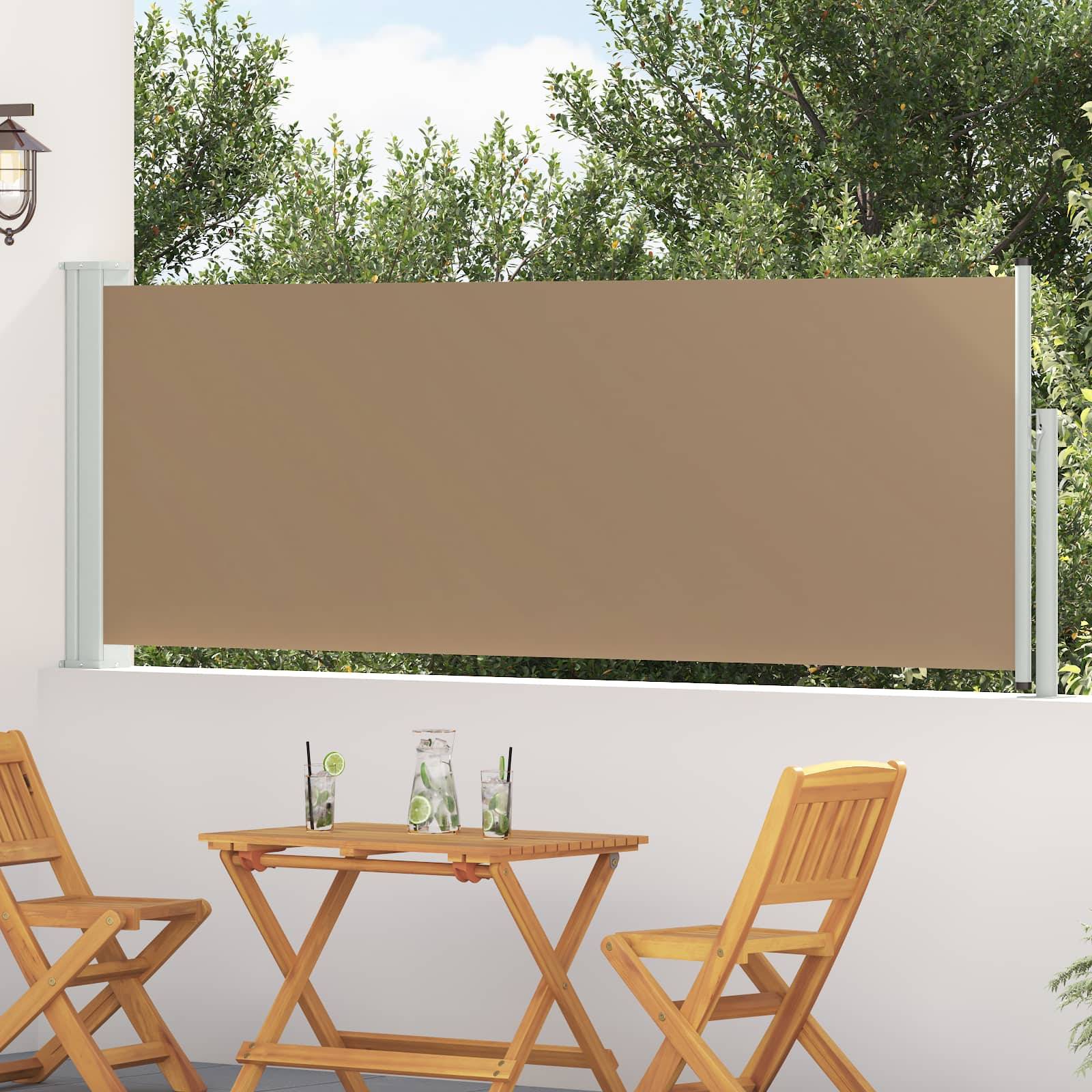 Store latéral rétractable polyester taupe 300 x 100 cm - PANGIVO - Image 1