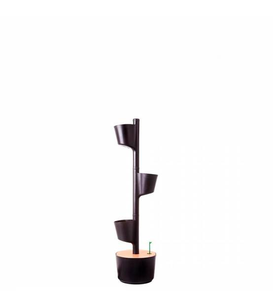 Jardinière verticale CitySens noire avec 3 pots et arrosage manuel - Image 2