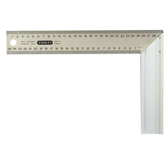 stanley - Equerre Menuisier - Graduation Recto-Verso Classe II - 250 mm - Acier Inoxydable - STANLEY, 1-45-685 - Image 1