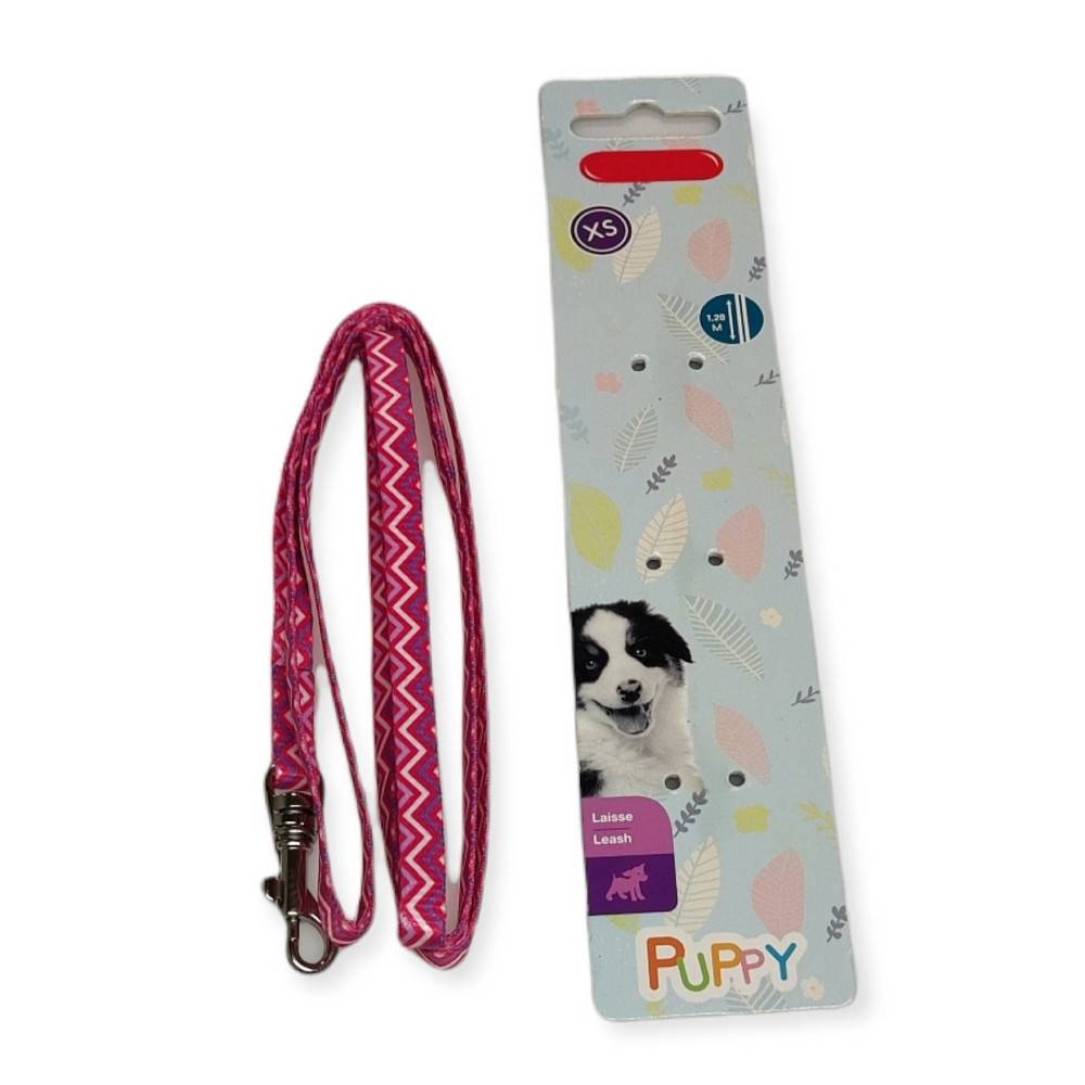 Laisse rose PUPPY PIXIE  8 mm x 1,20 m pour chiots - Image 2