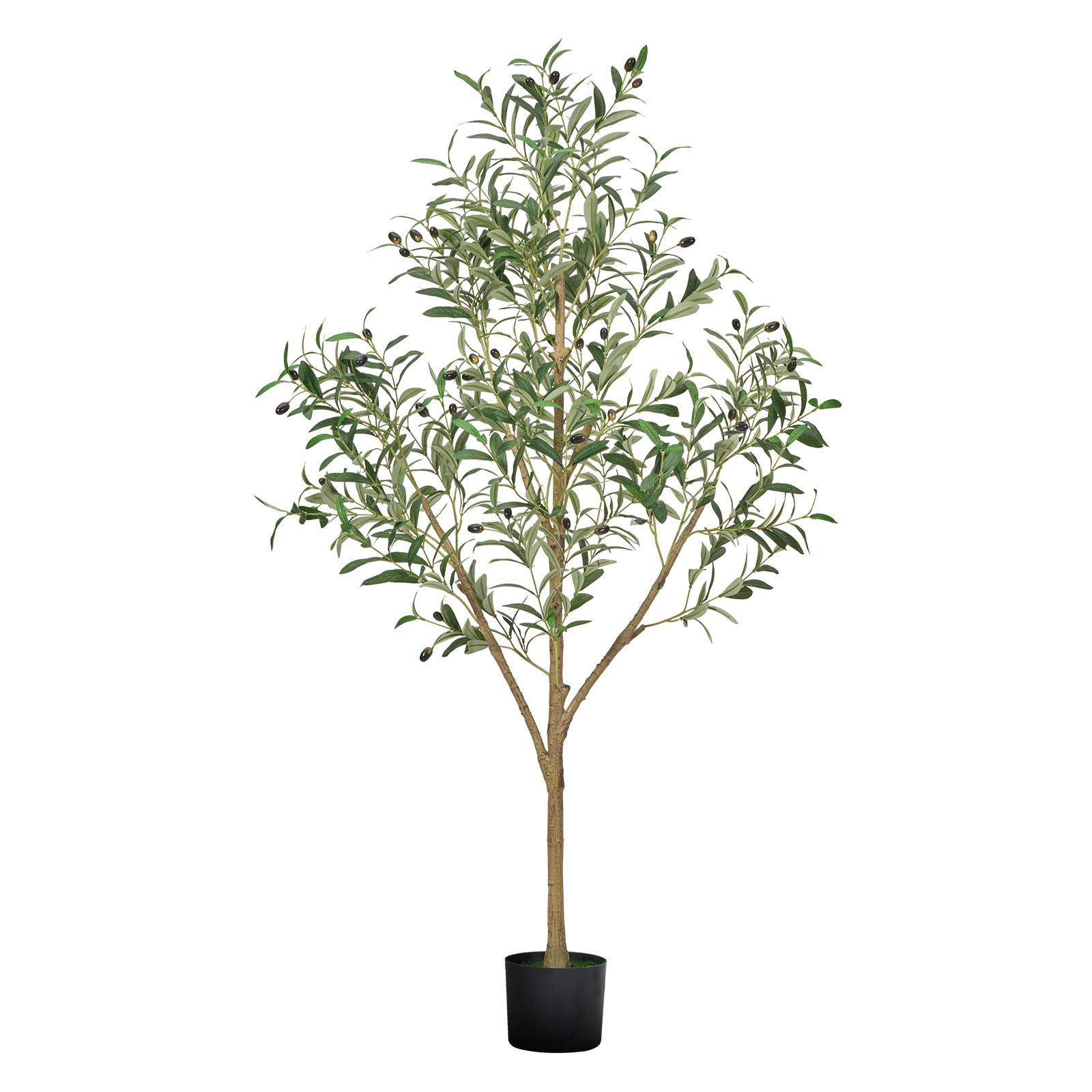 VEVOR Arbre Artificiel Plante Artificielle Faux Olivier 1,5 m Déco d'Intérieur