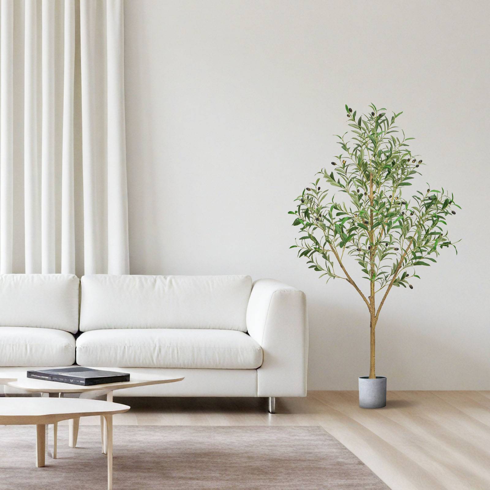 VEVOR Arbre Artificiel Plante Artificielle Faux Olivier 1,5 m Déco d'Intérieur - Image 8