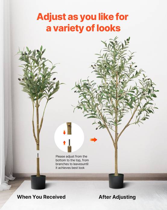 VEVOR Arbre Artificiel Plante Artificielle Faux Olivier 1,5 m Déco d'Intérieur - Image 6