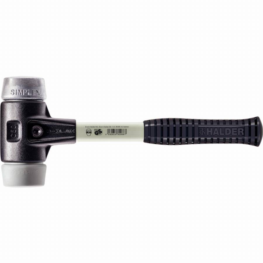 Maillet HALDER SIMPLEX TPE moyen / métal doux avec boîtier en fonte malléable renforcée et manche en fibre de verre - D=30 mm - 3739.030