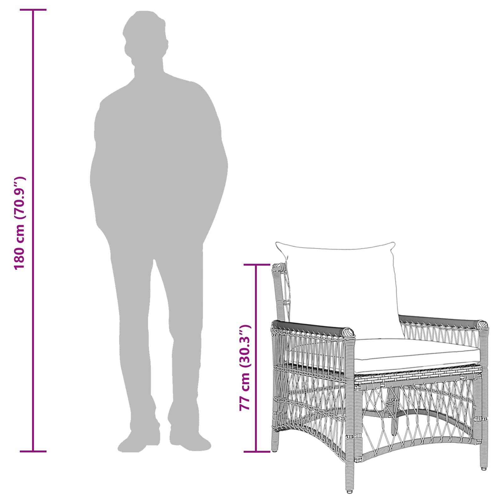 Vidaxl - Chaise de jardin Beige polyrotin vidaXL 42006221 - Image 7