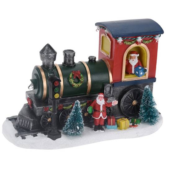 Sans Marque - Village de Noël à pile - Locomotive du Père Noël - Image 2