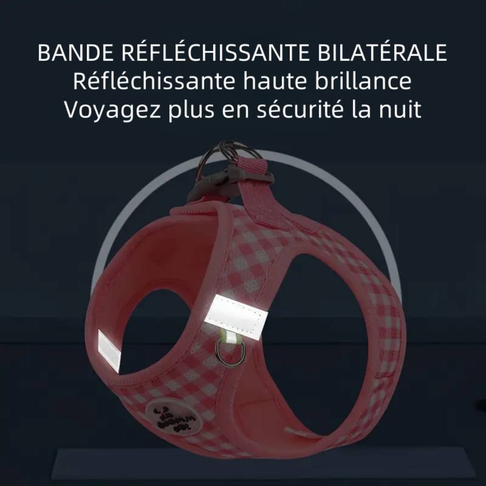 Ensemble harnais et laisse pour chat rose l - IntiMeg - Image 4