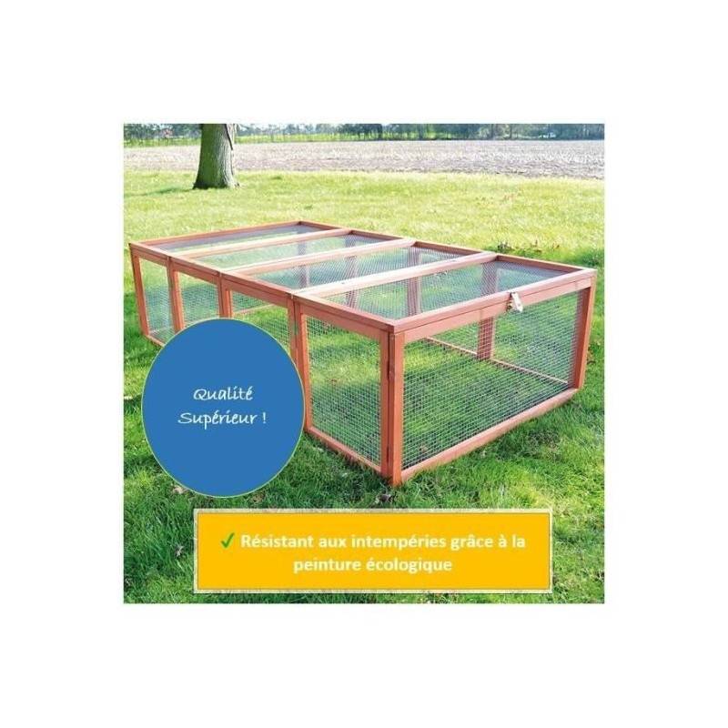 Clapier lapins Rabbit Run exterieur- Cage Mobile -Couleur Bois - Image 3