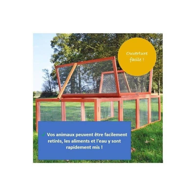 Clapier lapins Rabbit Run exterieur- Cage Mobile -Couleur Bois - Image 2