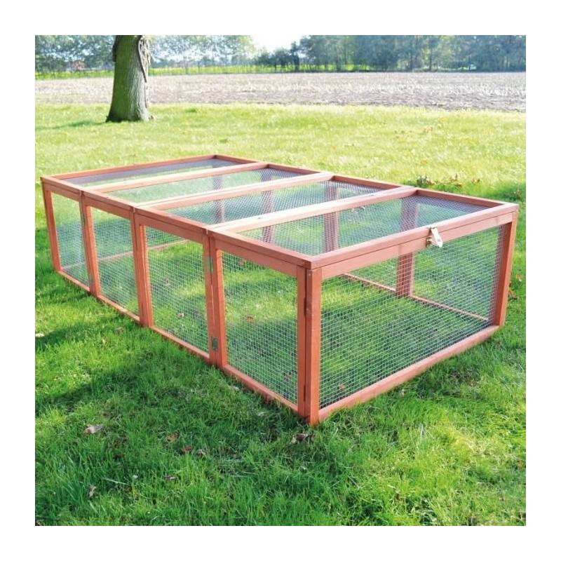 Clapier lapins Rabbit Run exterieur- Cage Mobile -Couleur Bois - Image 1