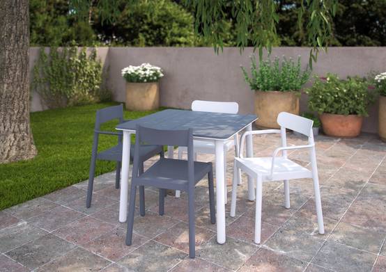 Set 6 chaises intérieur, extérieur blanc ELBA garbar - Image 3