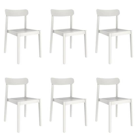 Set 6 chaises intérieur, extérieur blanc ELBA garbar - Image 1