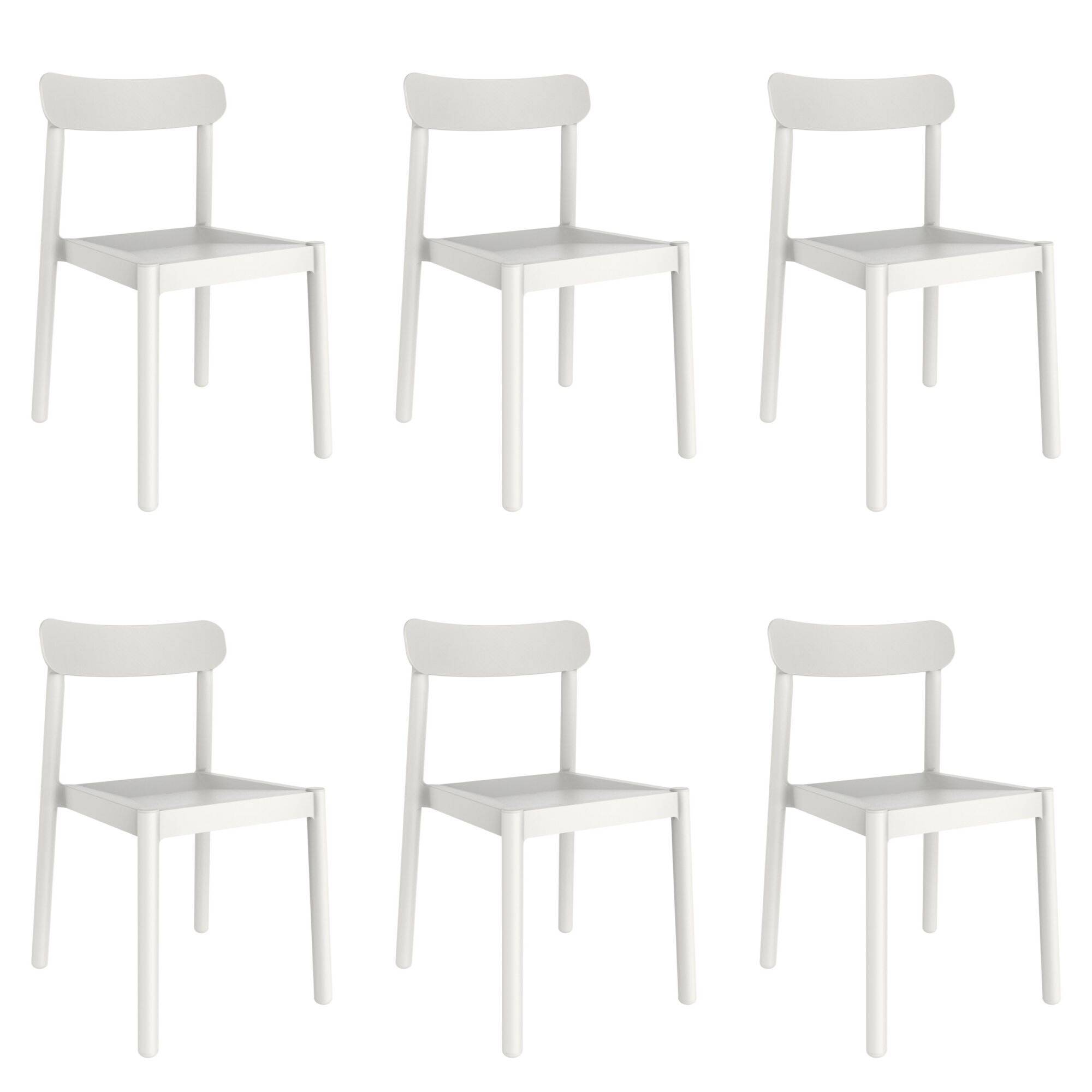 Set 6 chaises intérieur, extérieur blanc ELBA garbar - Image 1