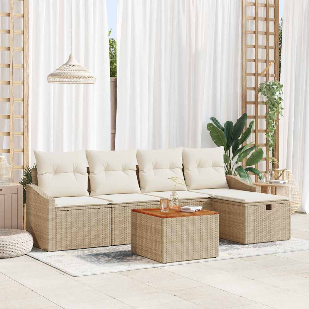 ComfortXL - Canapé d'extérieur 6 pièces avec rangement et table de jardin Beige – ComfortXL Outdoor Living